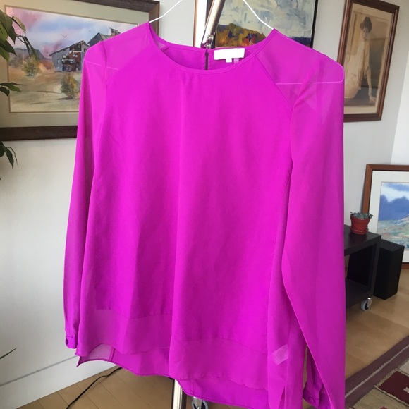 Long Sleeve Fuschia Blouse - Picture 2 of 5